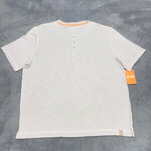 Reel Legends Mens XL Performance Outfitters Henley Shirt Short Sleeve Flint Gray